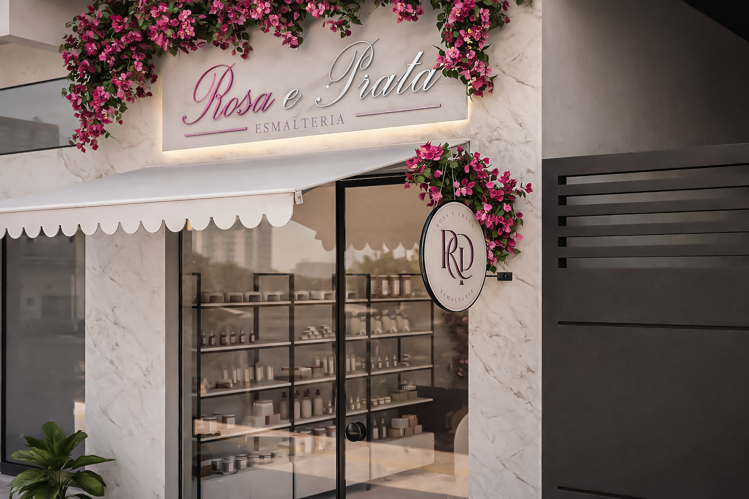 Esmalteria Rosa e Prata 10