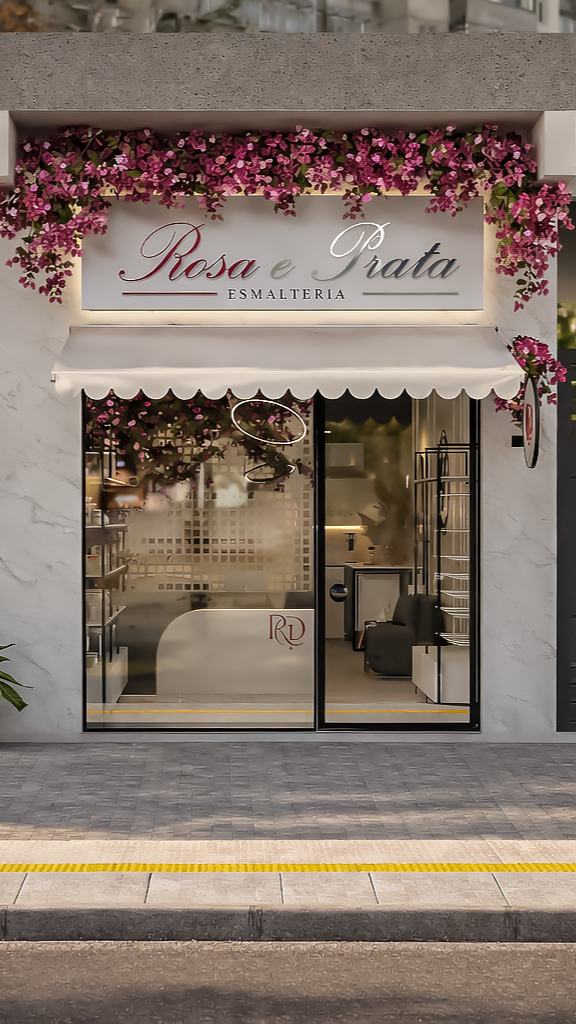 Esmalteria Rosa e Prata 11