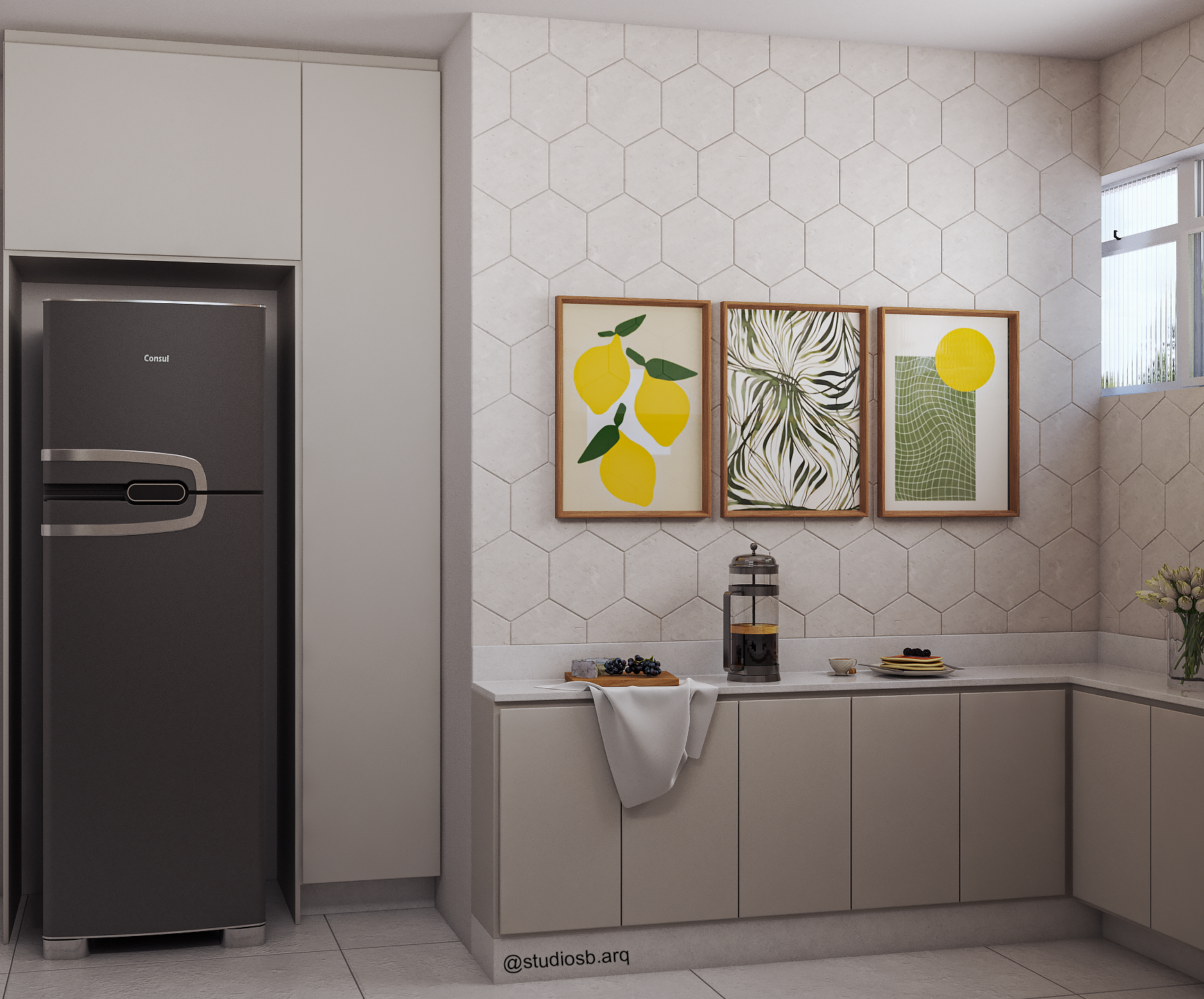 Cozinha contemporânea com pedra nobre
